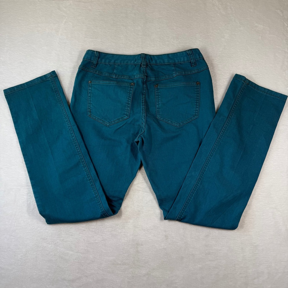 Free People 30 Teal Blue Skinny Leg Colored Denim Stretch Jeans 61855-16515125